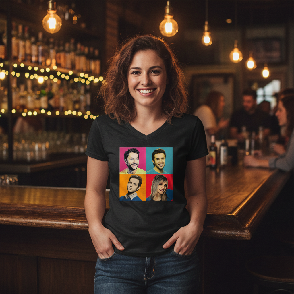 It's Always Sunny Warhol - Ladies V-Neck T-Shirt - Absurd Ink