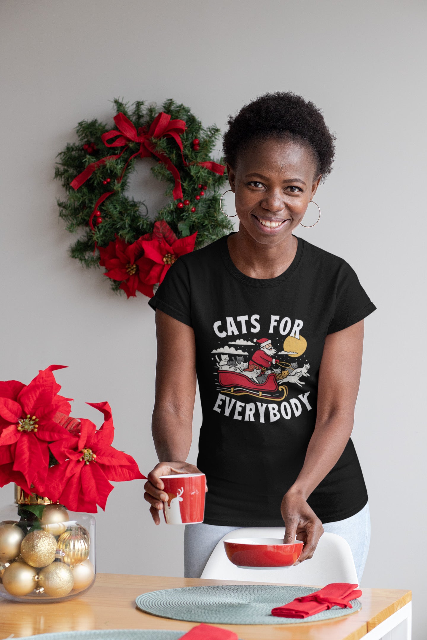 Cats For Everybody Christmas - Ladies T-Shirt