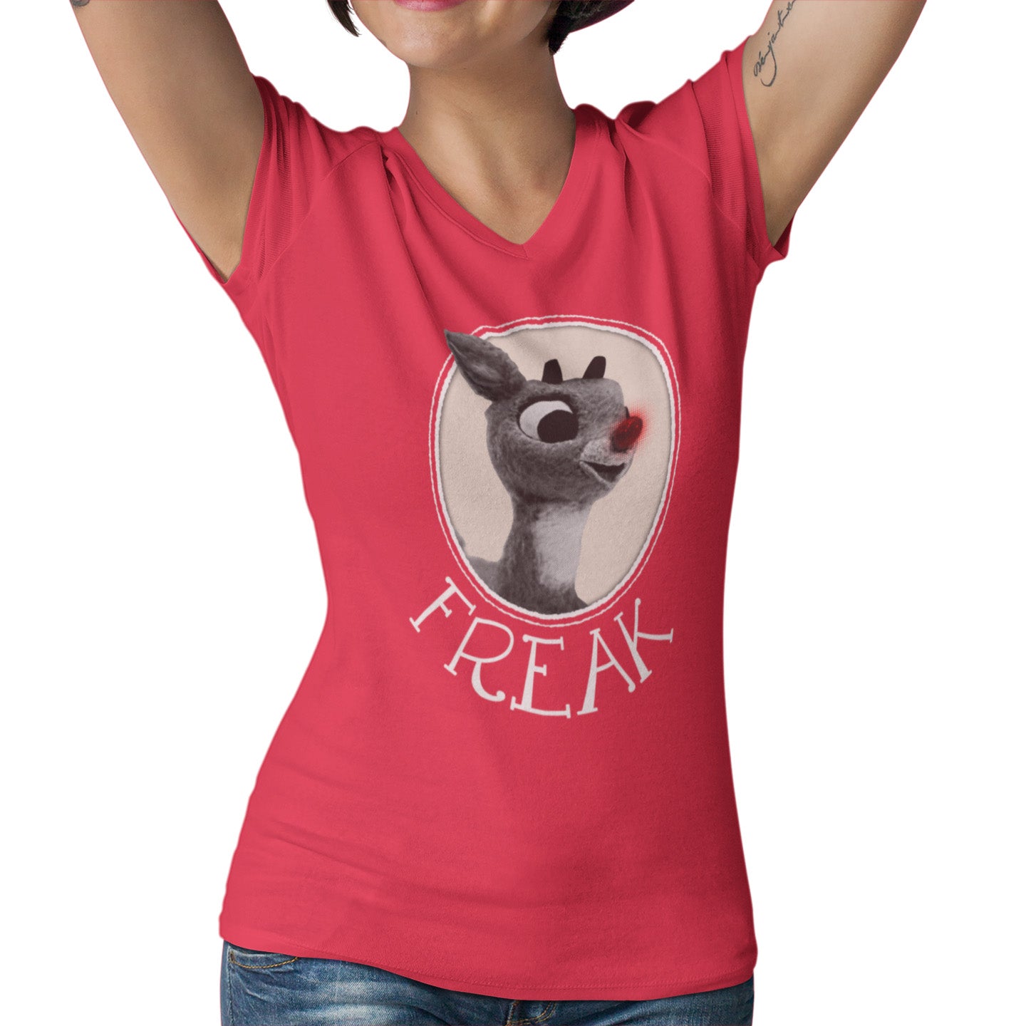 Rudolph Freak - Ladies V-Neck T-Shirt