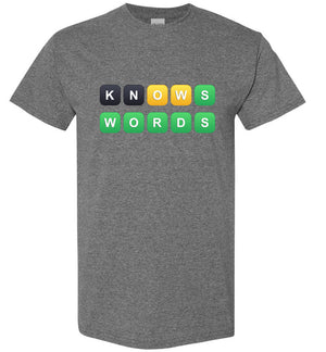 Knows Words Wordle - T-Shirt