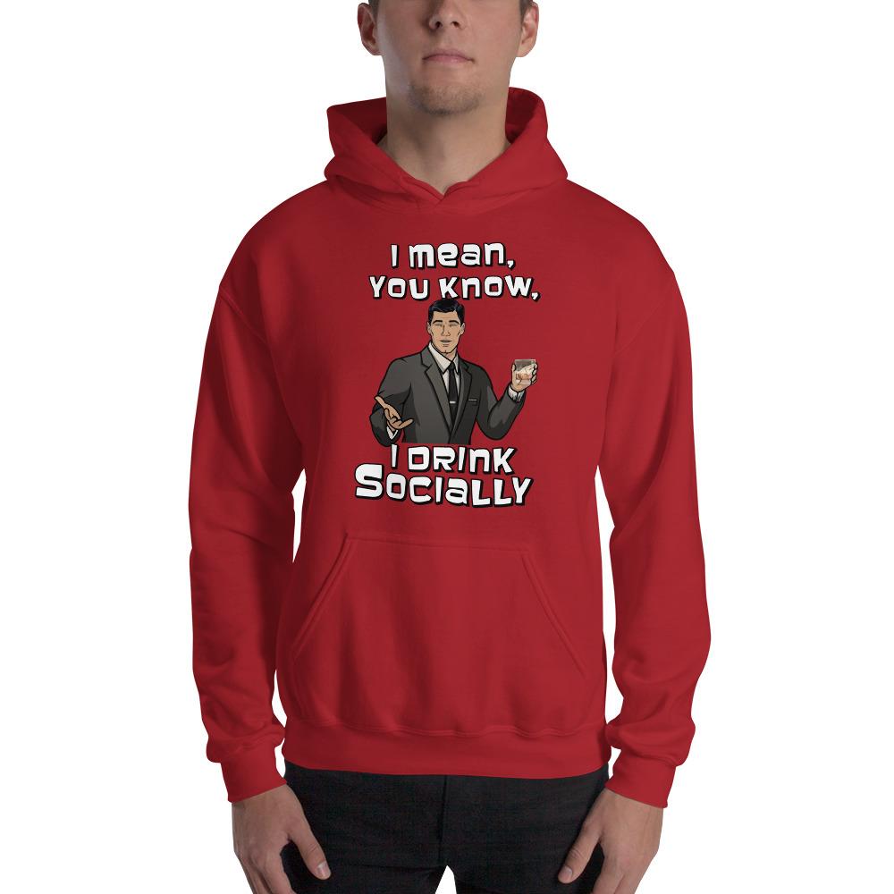 Archer I Drink Socially Hoodie