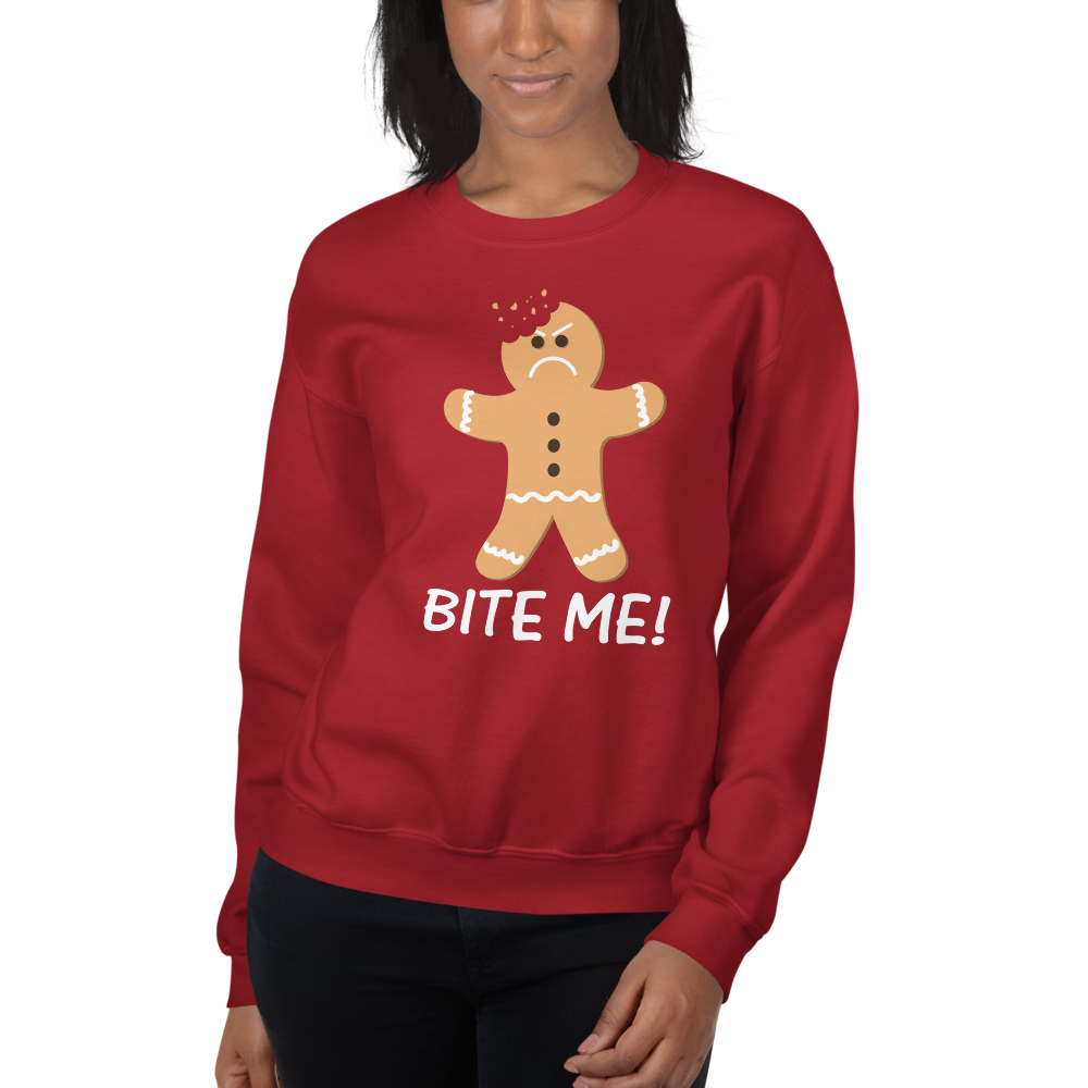Gingerbread Man - Bite Me - Sweatshirt - Absurd Ink