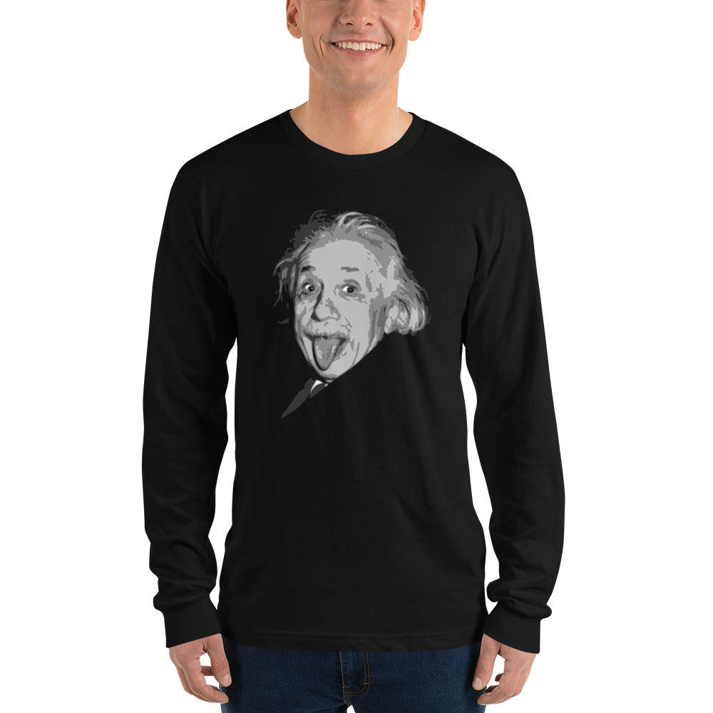 Albert Einstein Tongue Out - Long Sleeve Shirt - Absurd Ink