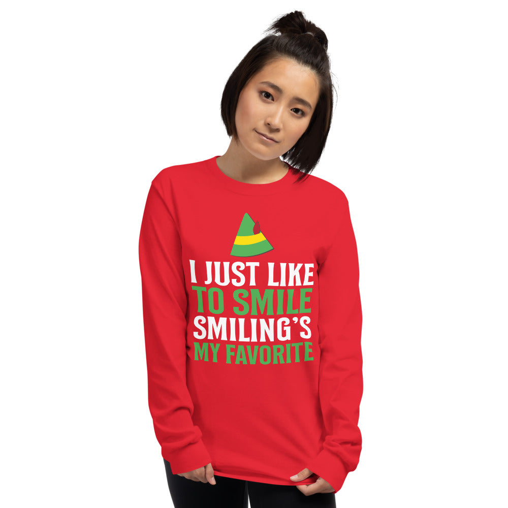 I Just Like To Smile - Elf - Long Sleeve Tee - Absurd Ink