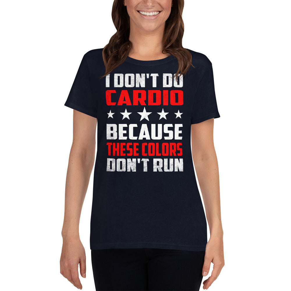 I Don't Do Cardio - Patriotic Ladies Tee - Absurd Ink