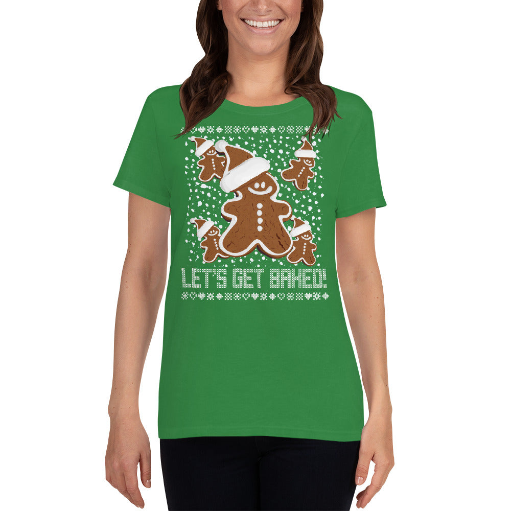 Lets Get Baked - Ladies Tee - Gingerbread Man - Absurd Ink