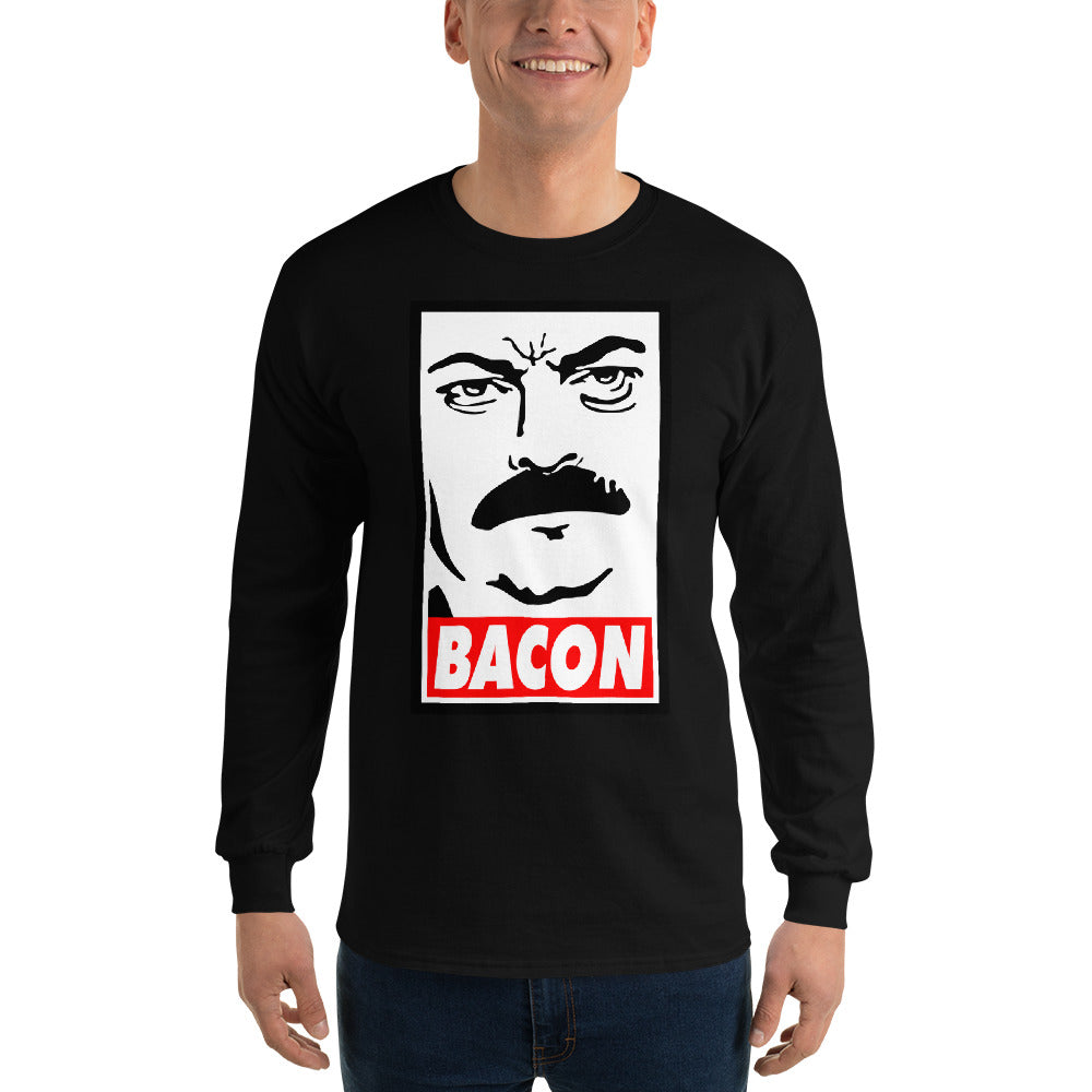 Ron Swanson Bacon - Long Sleeve Shirt - Absurd Ink