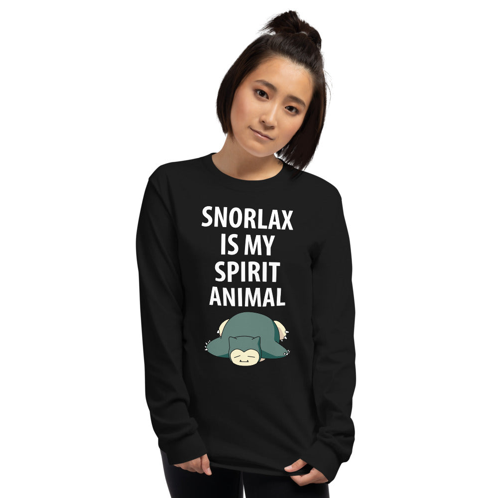 Snorlax Long Sleeve Tee - Snorlax Is My Spirit Animal - Absurd Ink