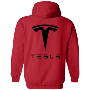 Tesla - Zip Up Hoodie (red grey)