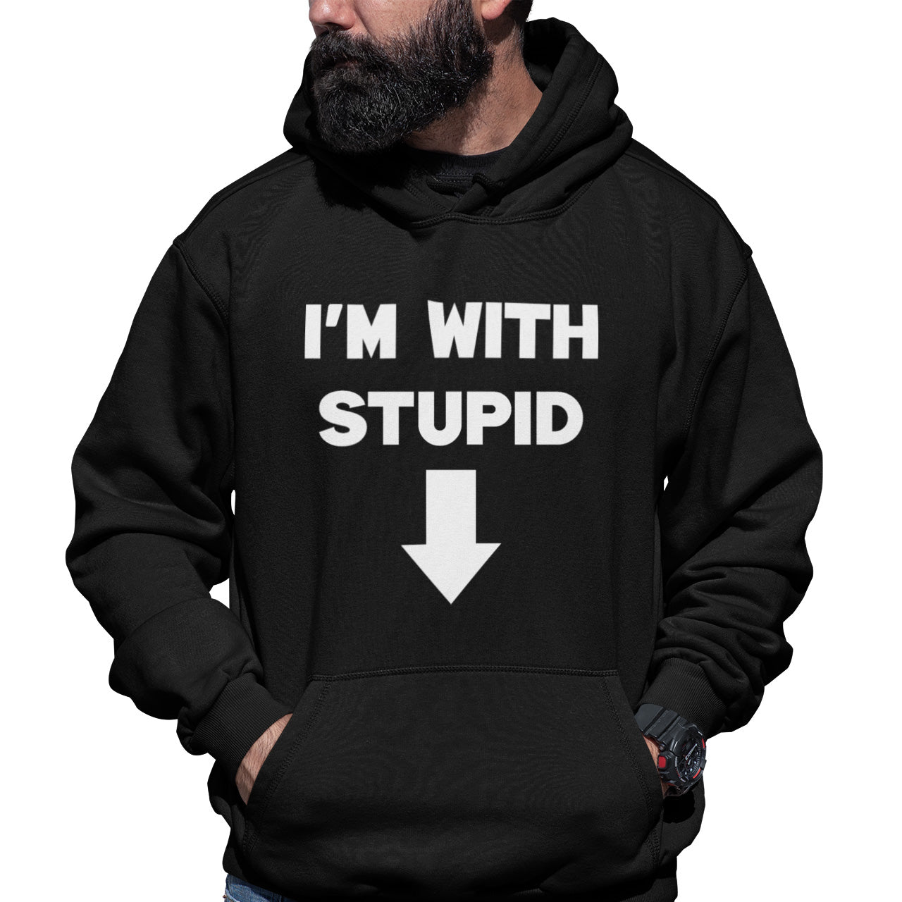 I'm With Stupid - Hoodie - Absurd Ink