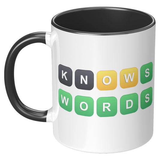 Knows Words Wordle Mug