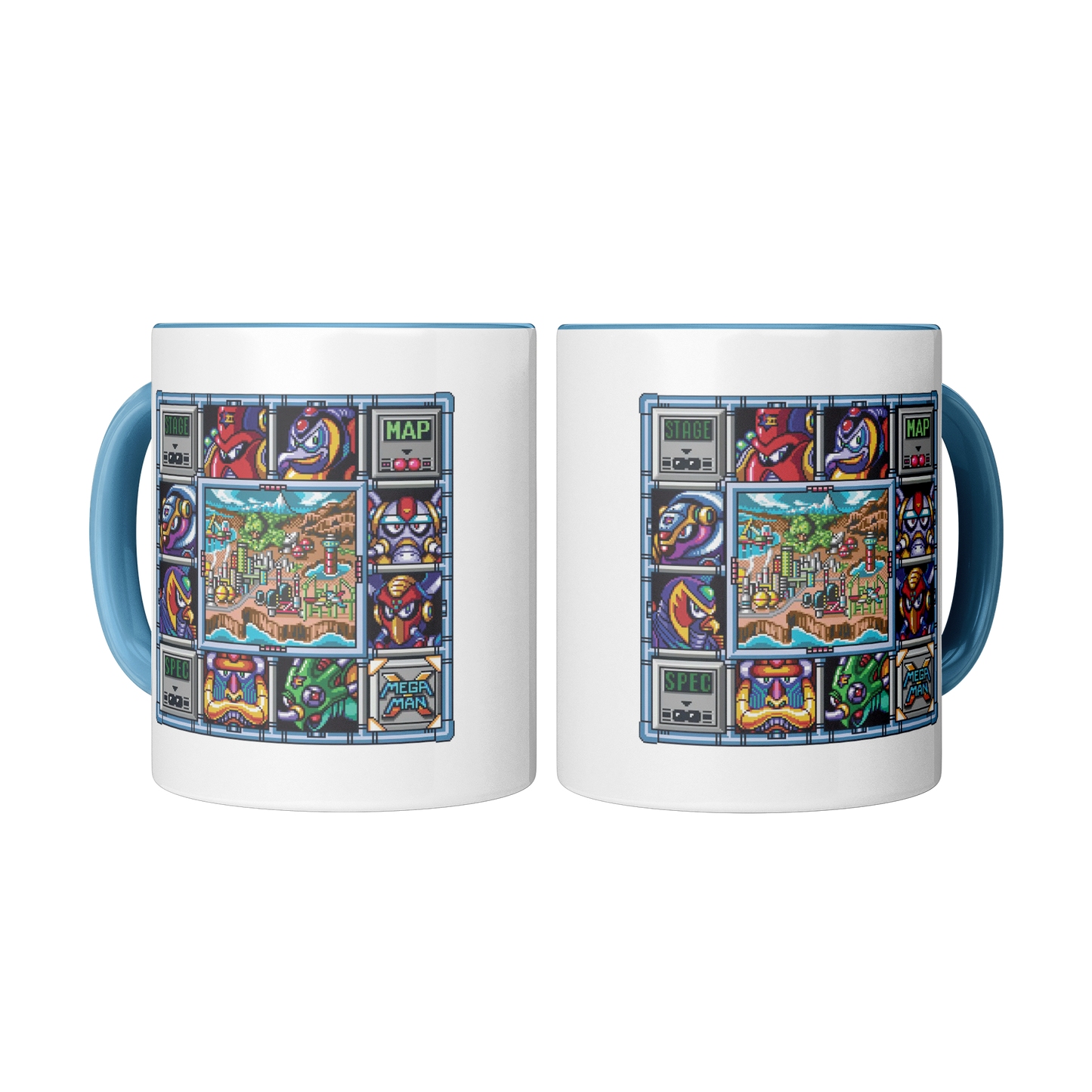 Mega_Man_X_Select_Screen_-_11oz_Mug_blue_2_Mugs_Center_Mockup.png