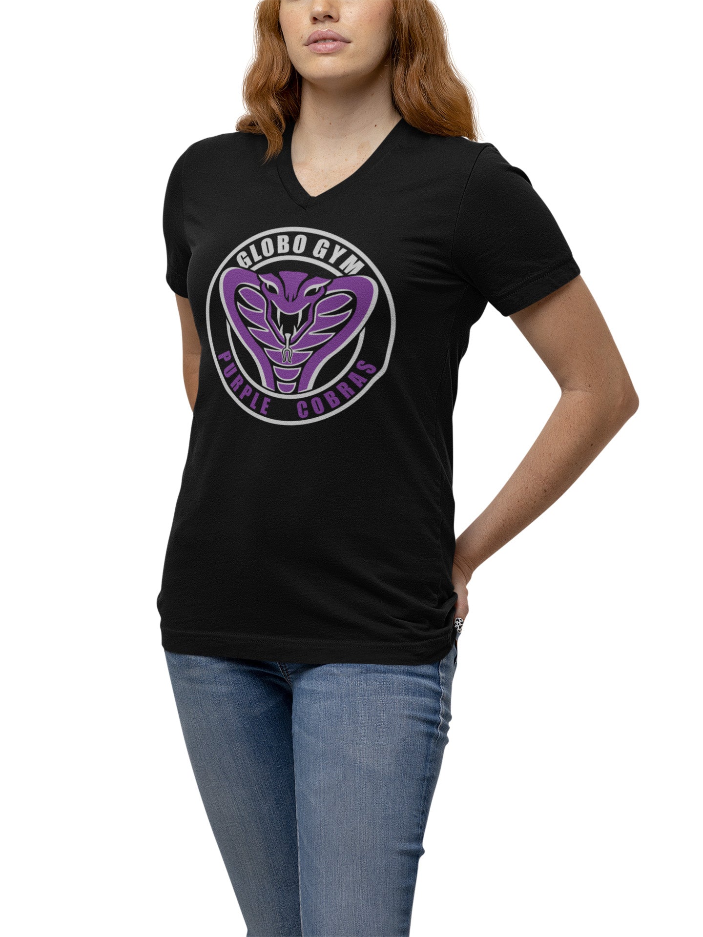 Purple Cobras - Ladies V-Neck T-Shirt - Absurd Ink
