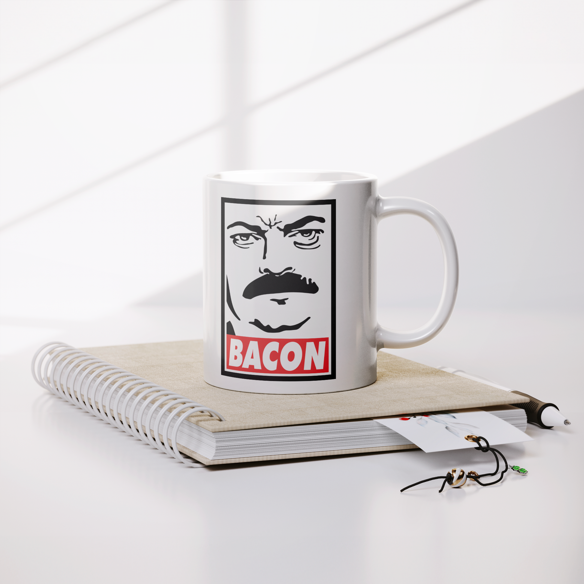 Ron_Swanson_Bacon_-_11oz_Mug_Lifestyle_Notebook_Mockup.png
