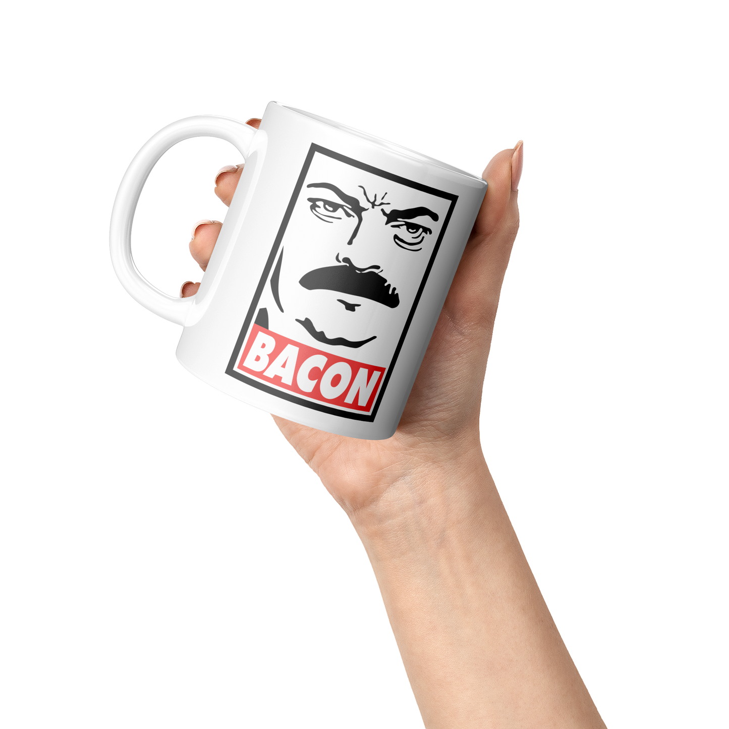 Ron_Swanson_Bacon_-_11oz_Mug_Lifestyle_Raised_Hand_LH_Mockup.png