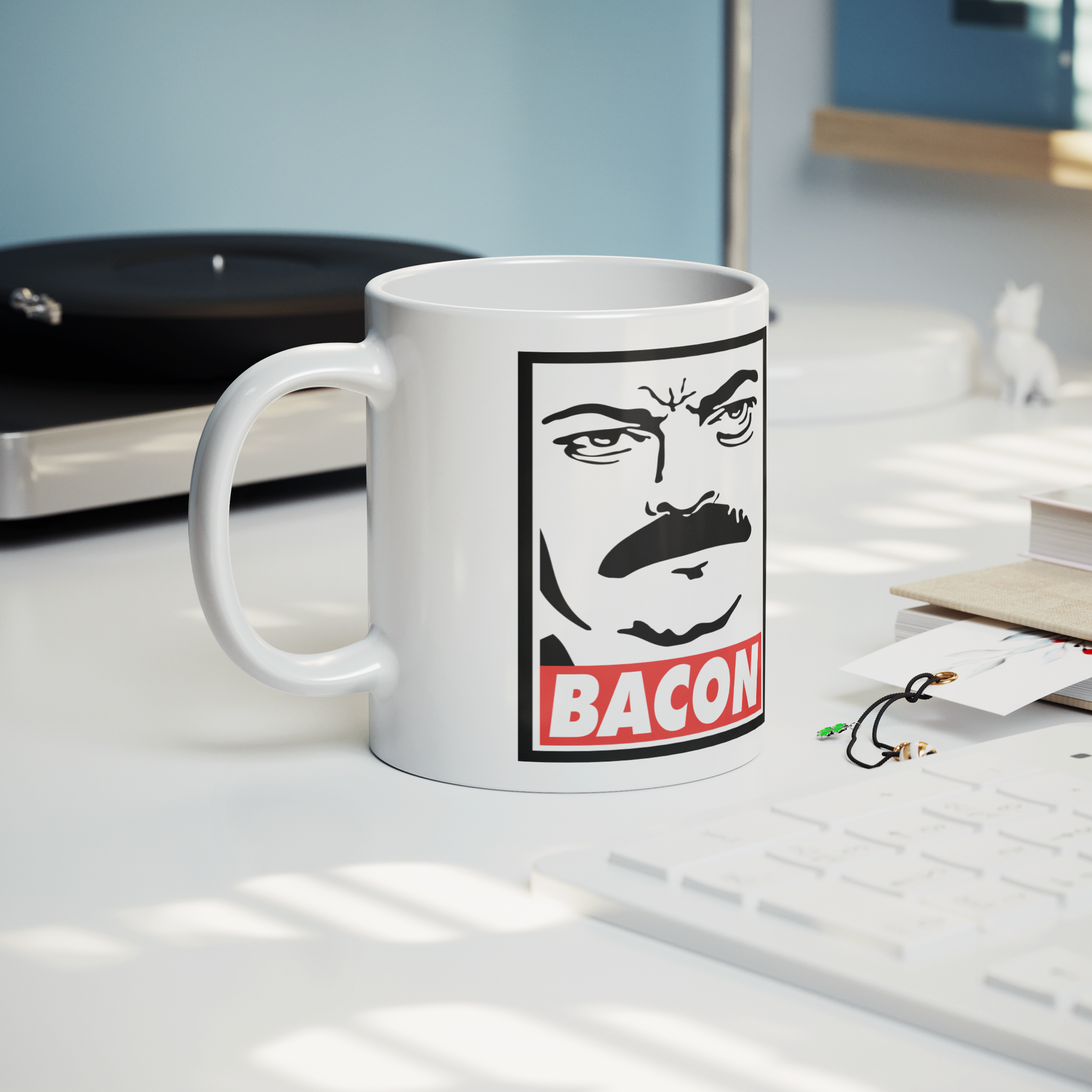 Ron_Swanson_Bacon_-_11oz_Mug_Lifestyle_Record_Player_Mockup.png