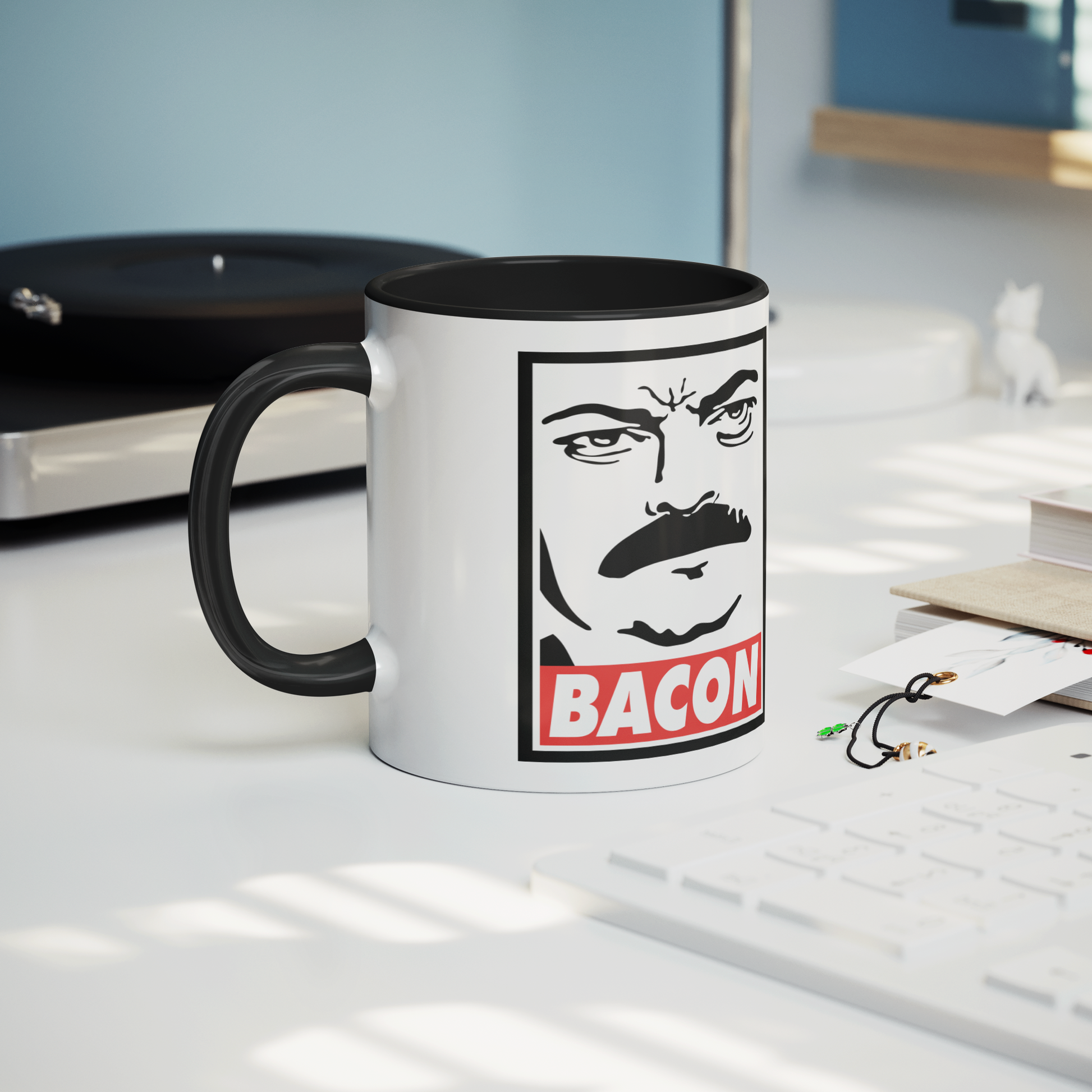 Ron_Swanson_Bacon_-_11oz_Mug_Mug_Lifestyle_Record_Player_Mockup.png