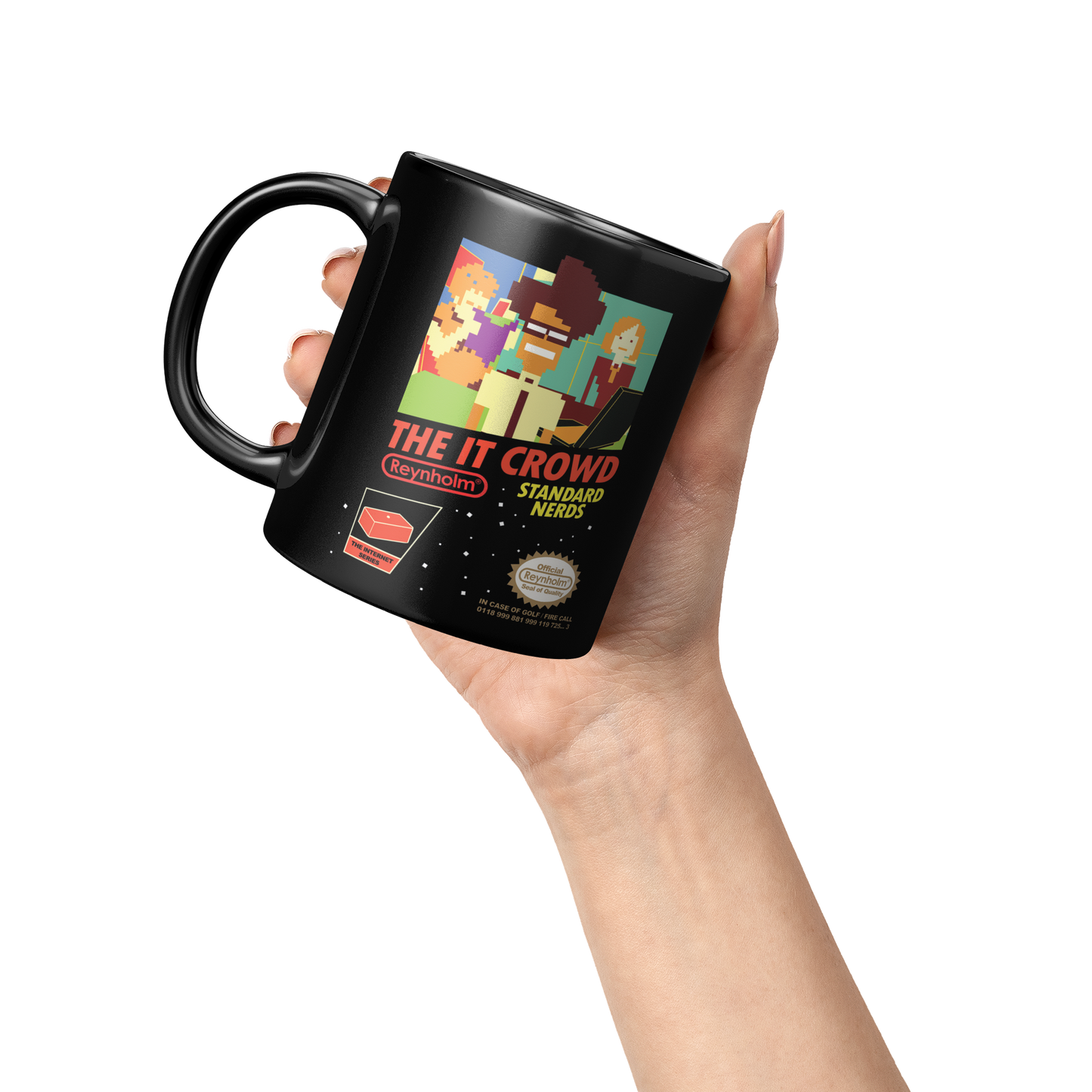 The_IT_Crowd_NES_-_11oz_Mug_Lifestyle_Raised_Hand_LH_Mockup.png