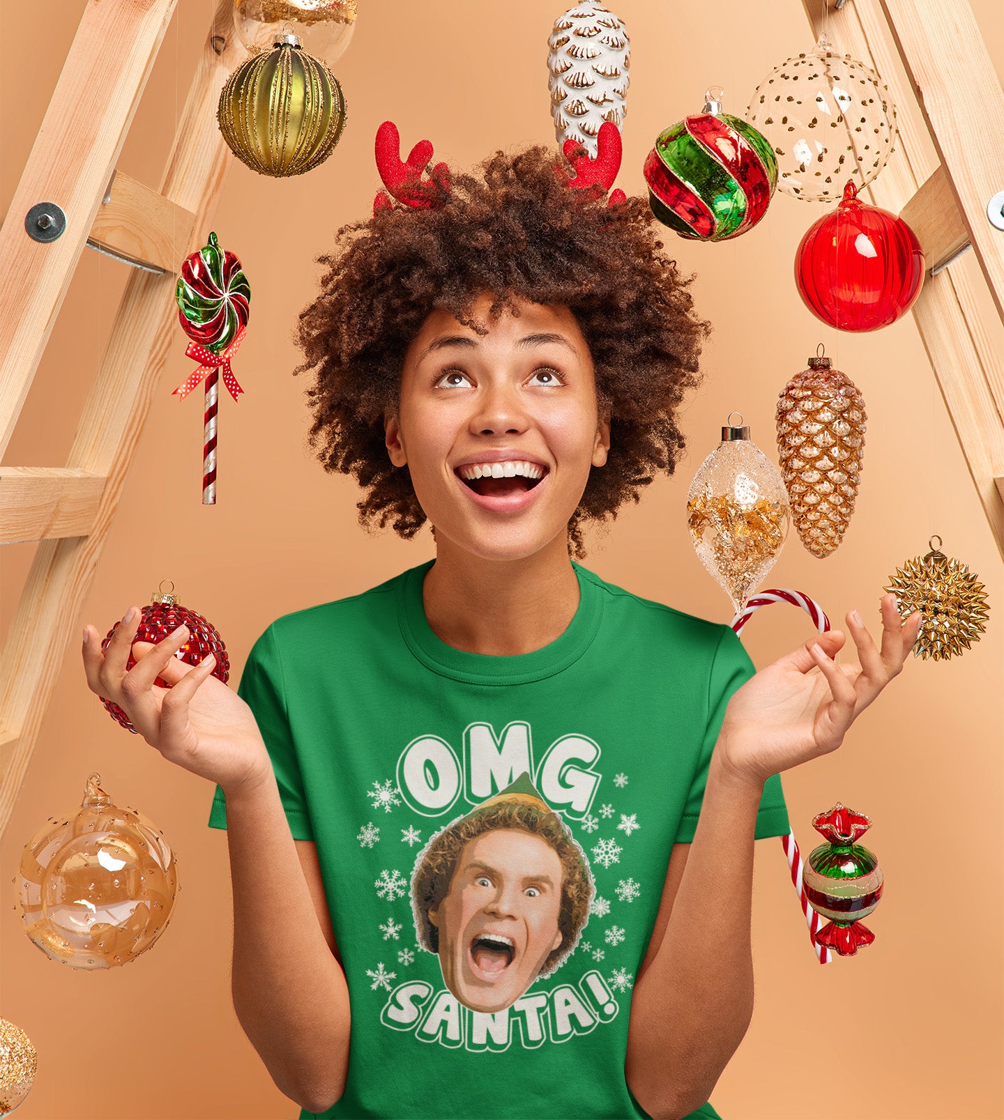 Buddy The Elf OMG Santa - Ladies Tee