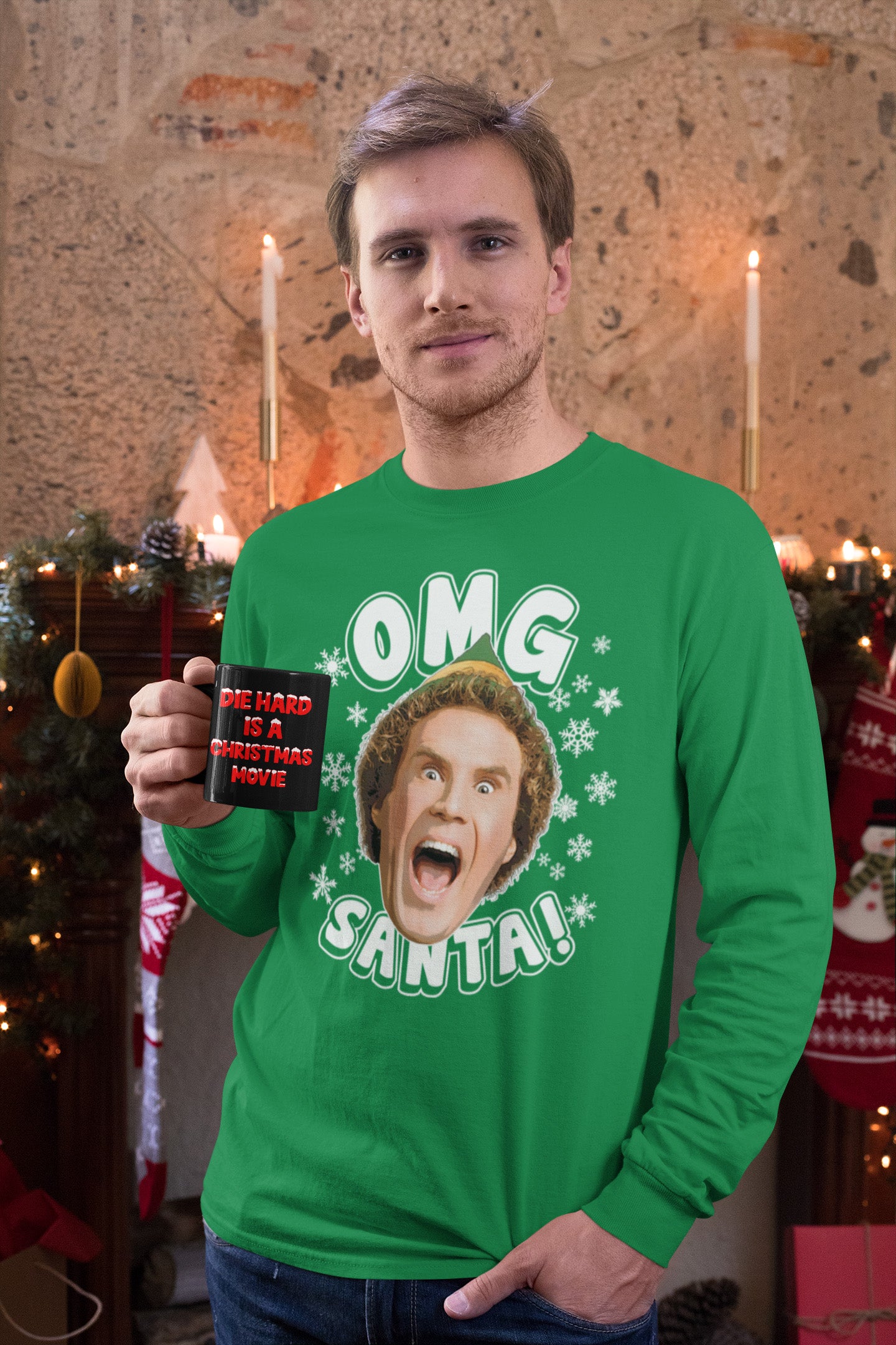 Buddy The Elf OMG Santa - Long Sleeve Tee