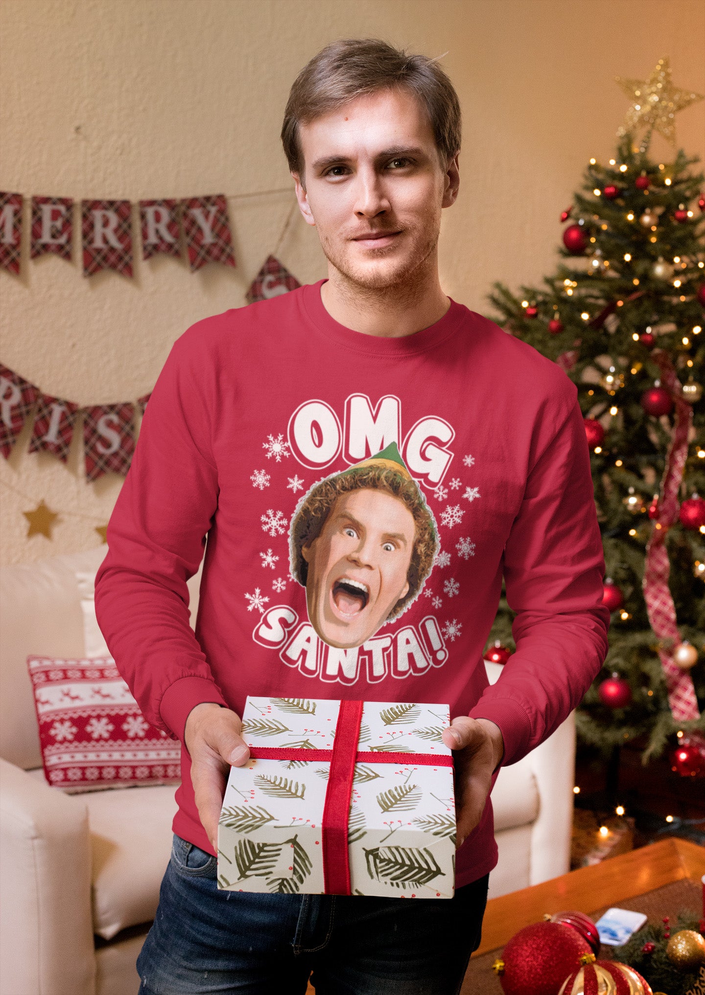 Buddy The Elf OMG Santa - Long Sleeve Tee