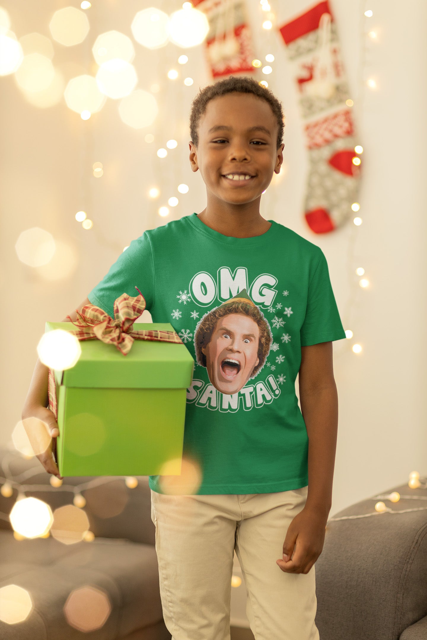 Buddy The Elf OMG Santa - Youth T-Shirt
