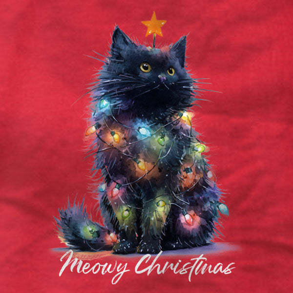 Christmas Cat Meowy Christmas - Ladies V-Neck Tee