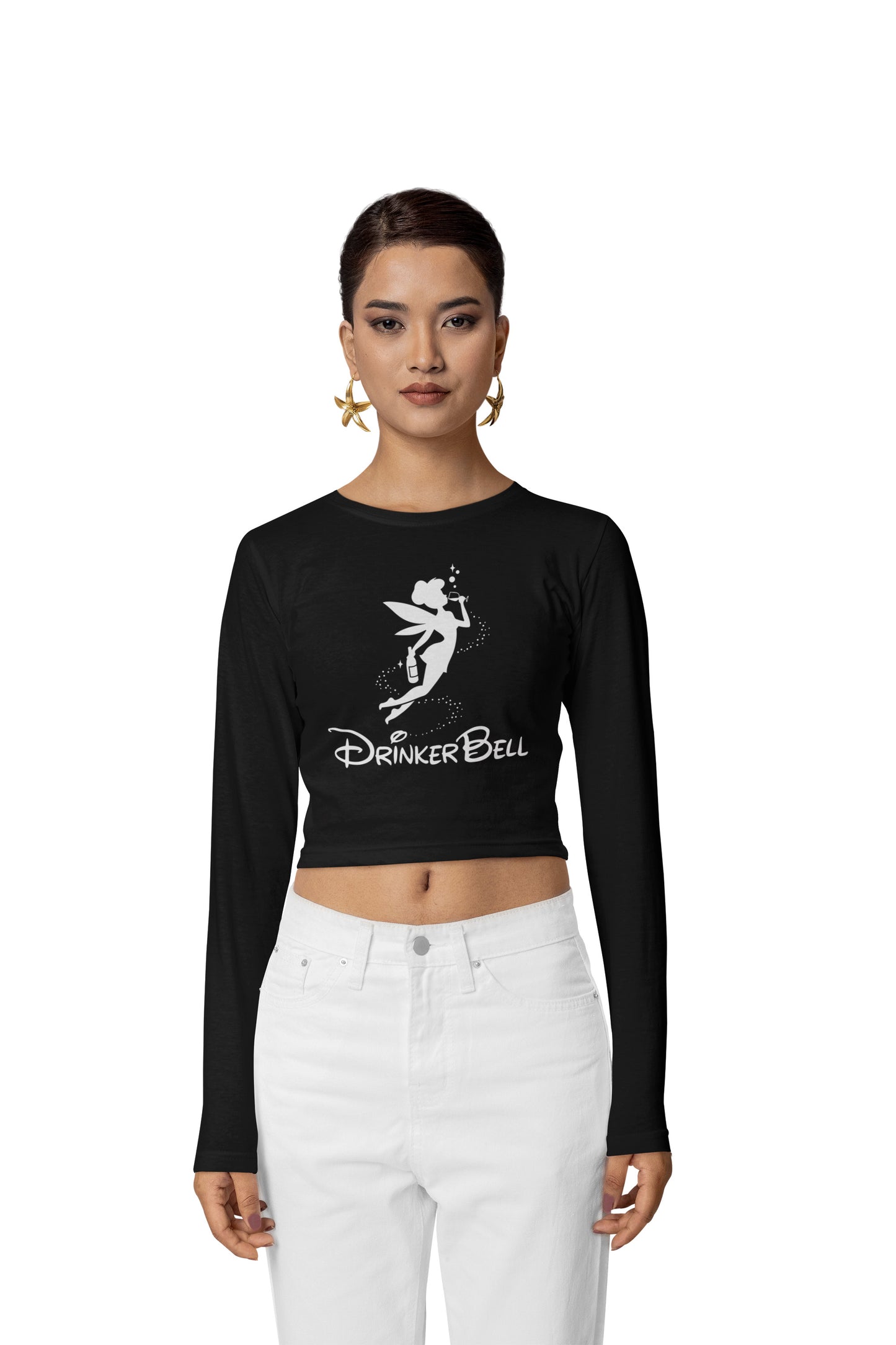 DrinkerBell - Ladies Cropped Fleece Crew