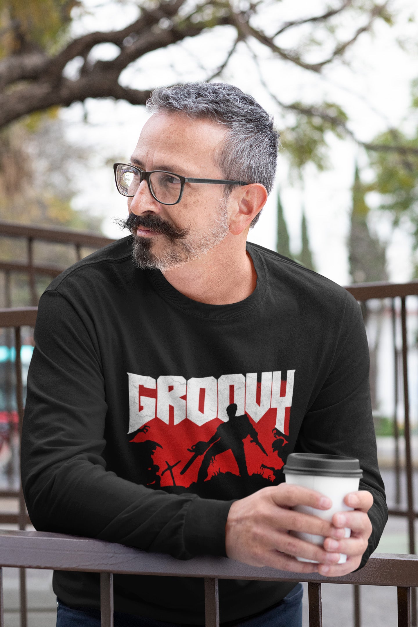 Evil Dead Groovy Doom - Long Sleeve Tee