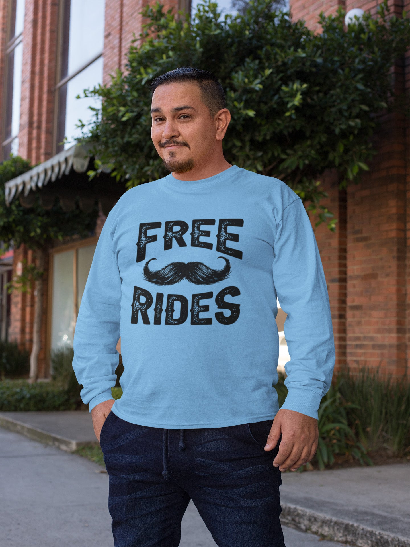 Free Mustache Rides - Long Sleeve Tee