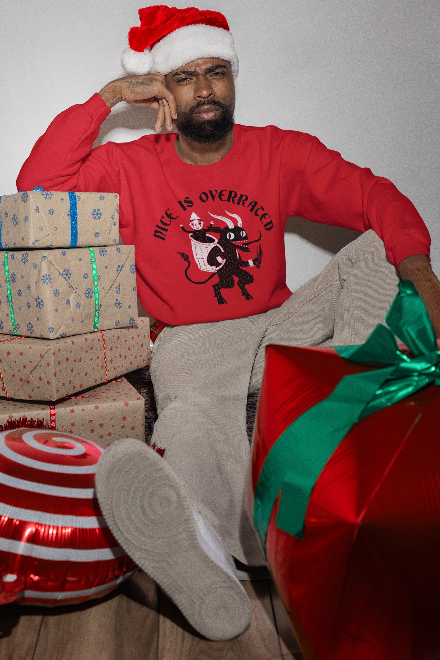 Krampus Nice Is Overrated - Sweatshirt - Absurd Ink