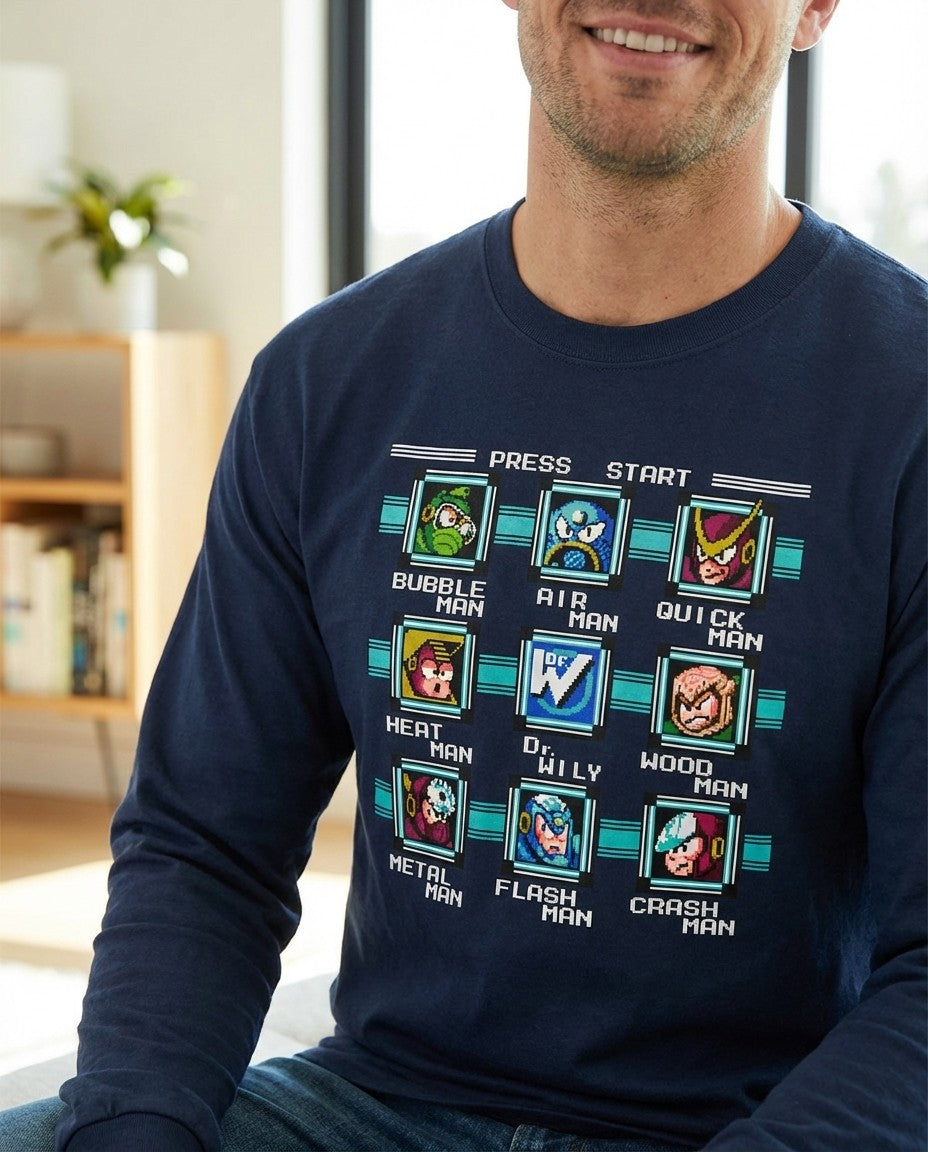 Mega Man 2 Bosses - Long Sleeve Tee - Absurd Ink