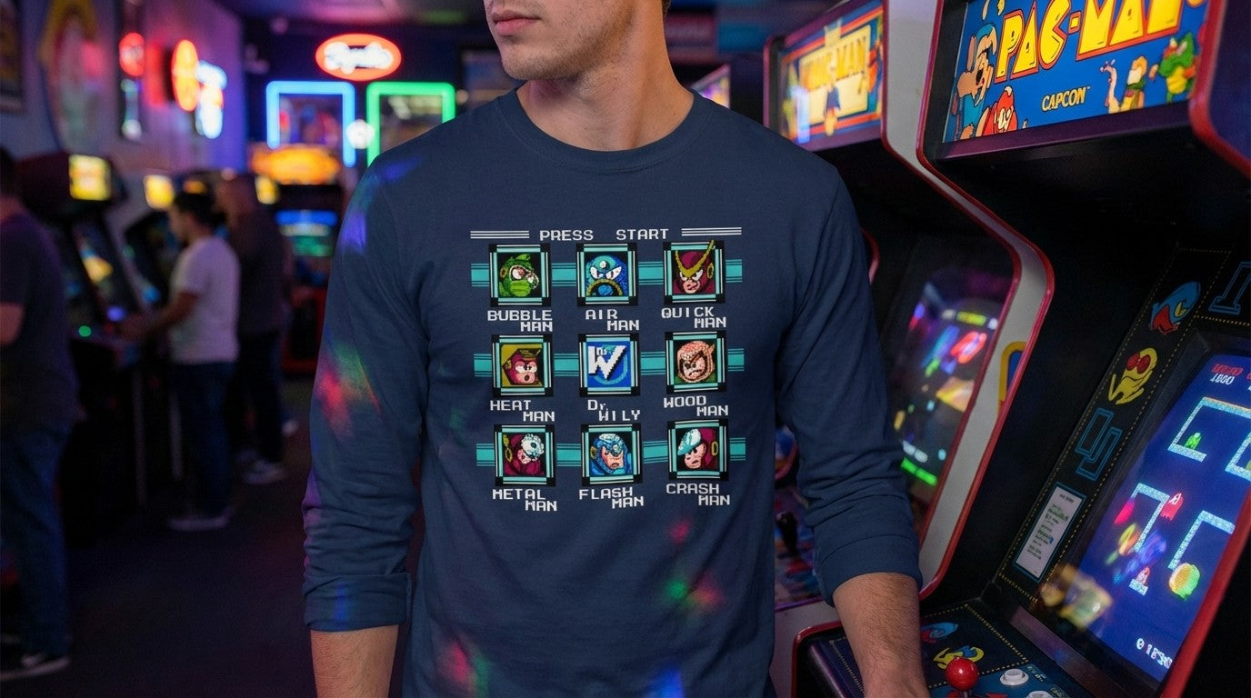 Mega Man 2 Bosses - Long Sleeve Tee - Absurd Ink