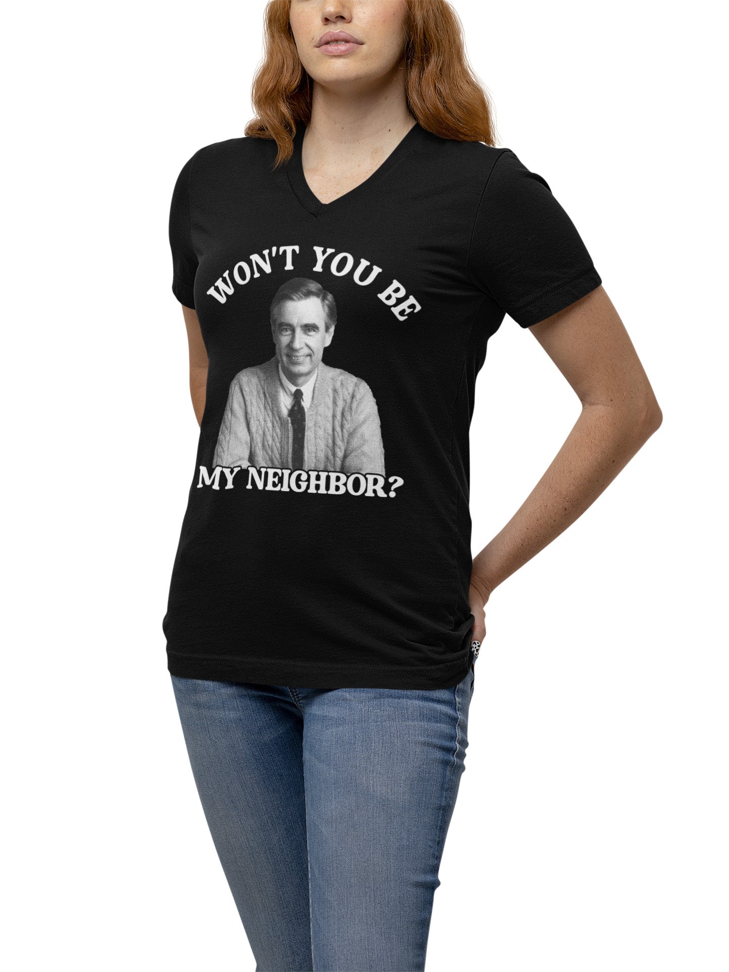 Mister Rogers - Ladies V-Neck Tee