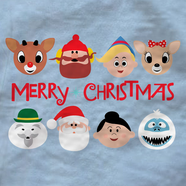 Rudolph Characters Merry Christmas - T-Shirt