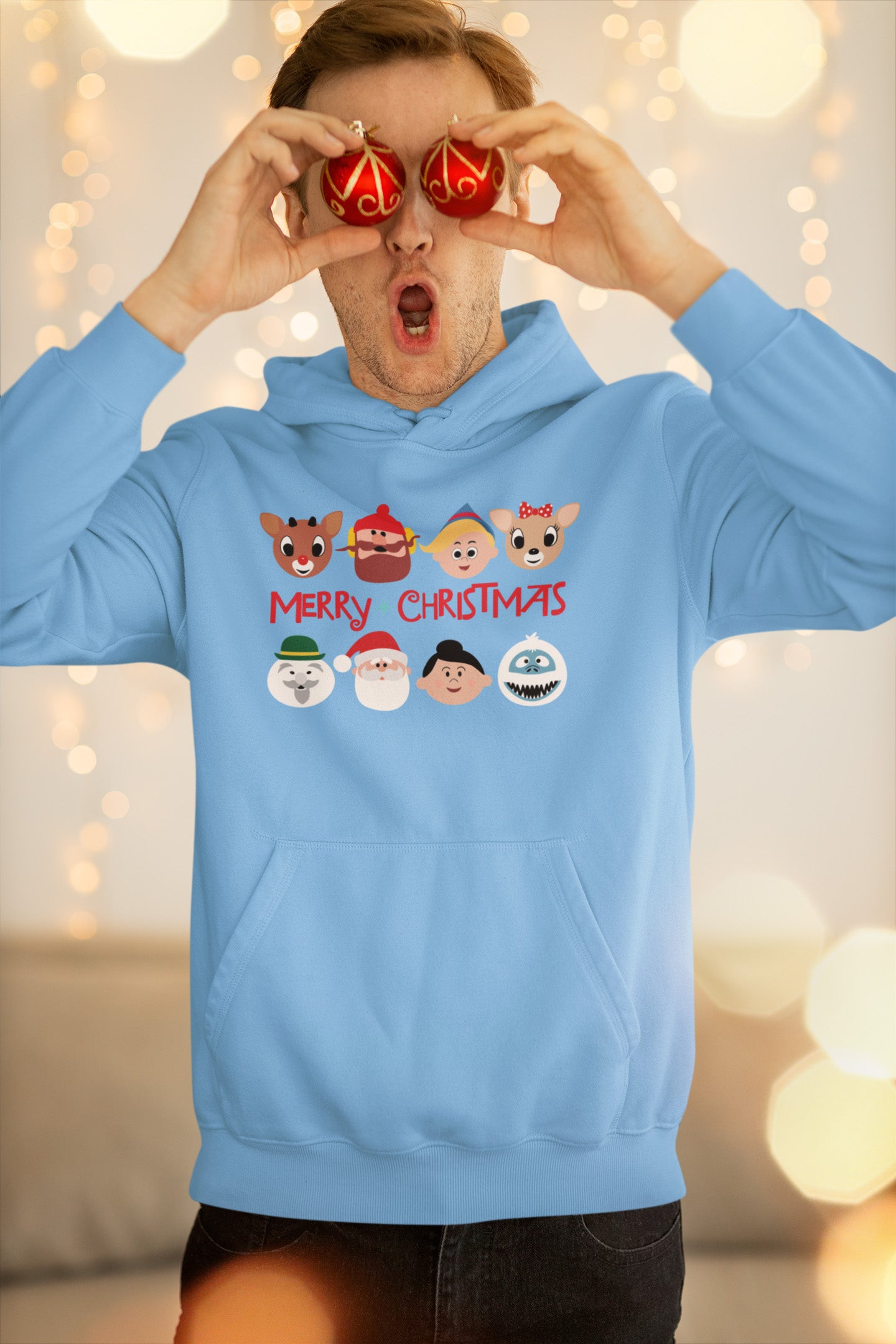 Rudolph Characters Merry Christmas - Hoodie