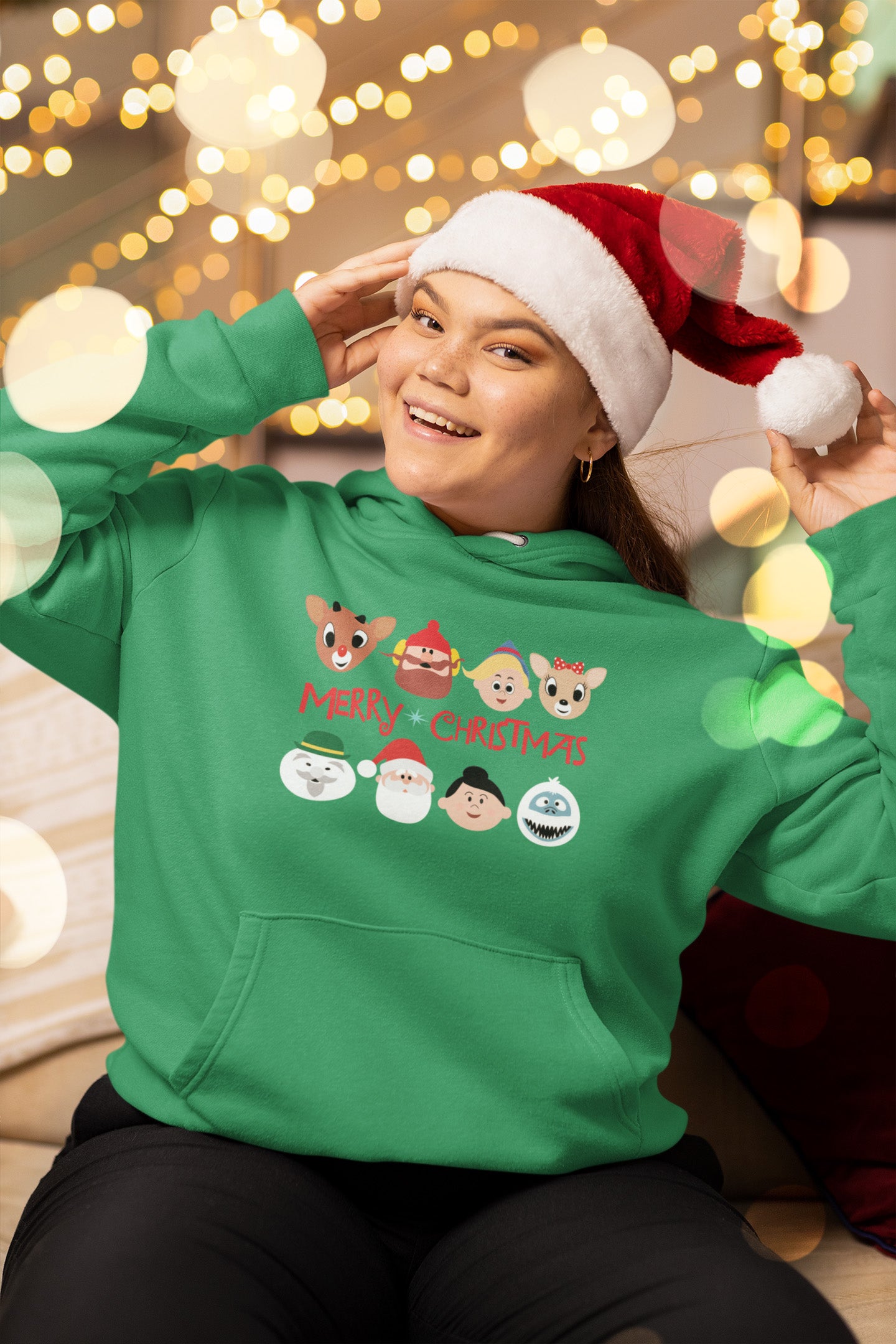 Rudolph Characters Merry Christmas - Hoodie