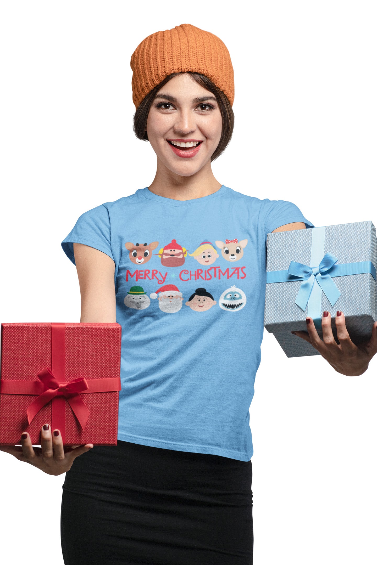 Rudolph Characters Merry Christmas - Ladies T-Shirt