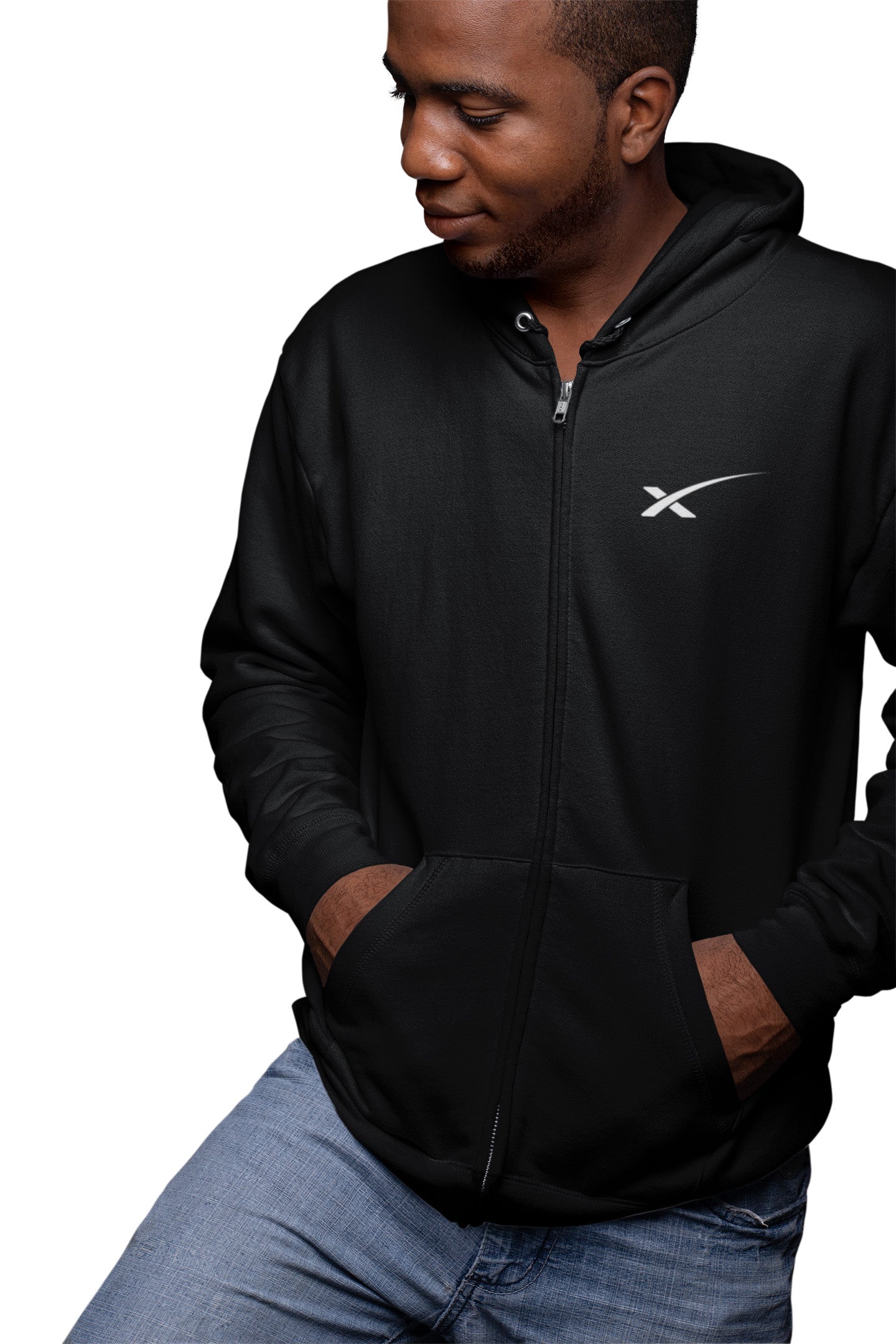 SpaceX Zip Up Hoodie Absurd Ink