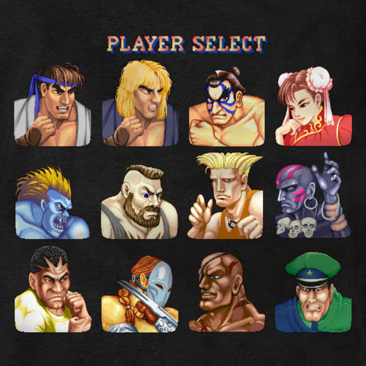 Street Fighter 2 Player Select - T-Shirt
