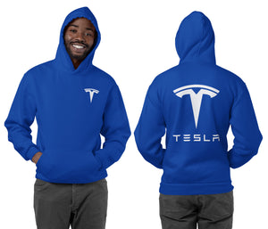 Tesla Pullover Hoodie - Front & Back (colors)