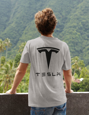 Tesla - T-Shirt (front & back-grey)