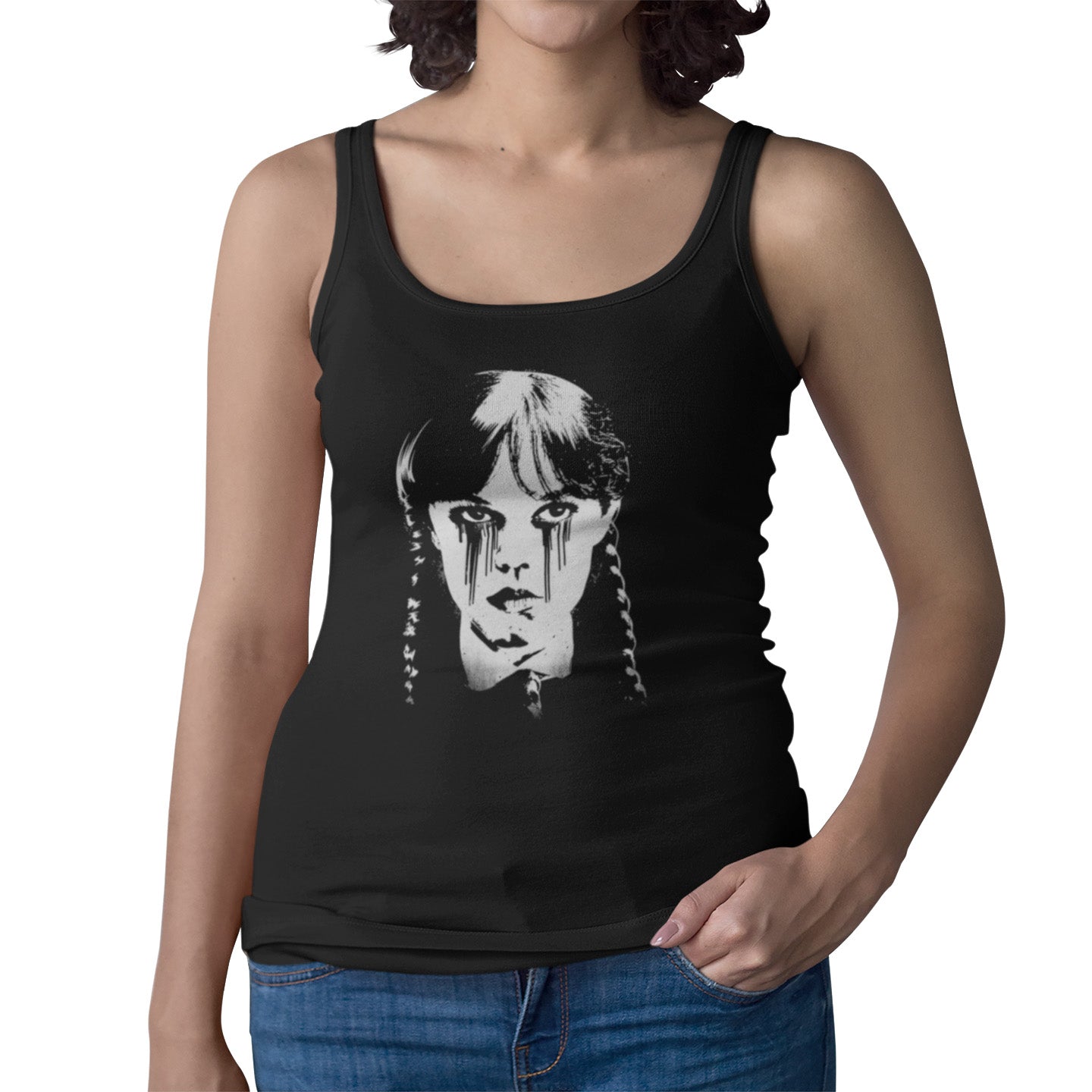 Wednesday Addams Tears - Womens Racerback Tank