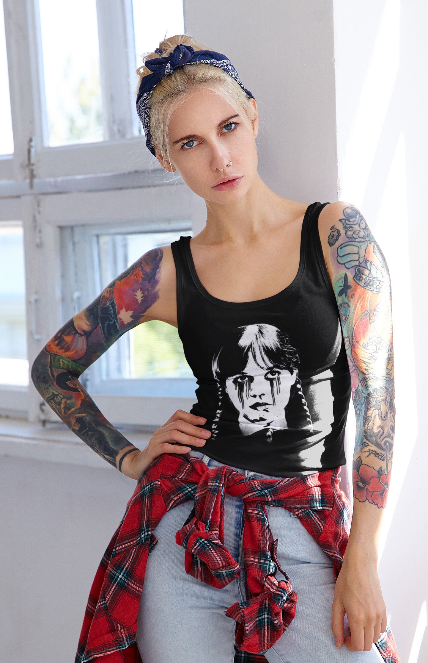 Wednesday Addams Tears - Womens Racerback Tank