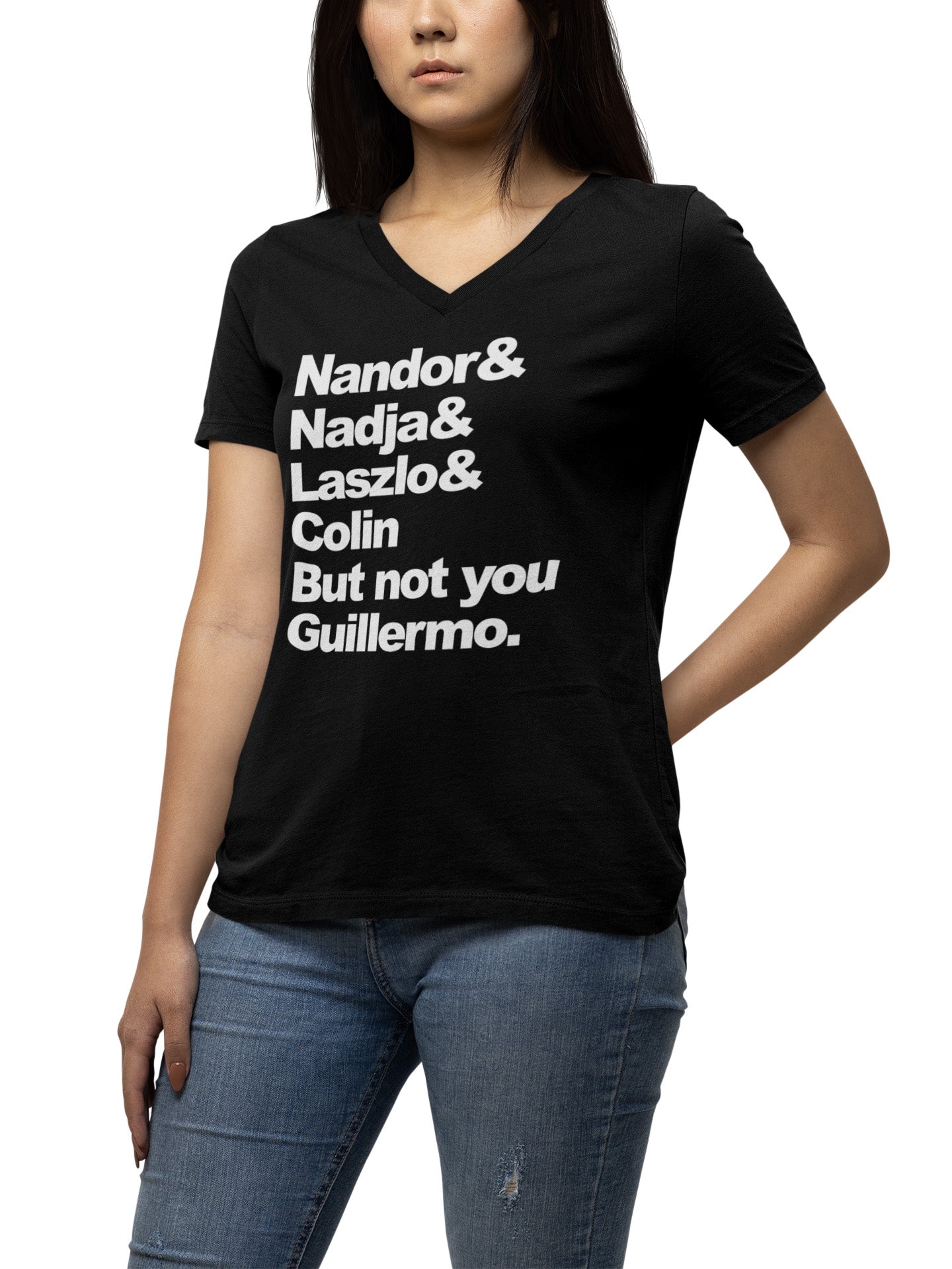 What We Do In The Shadows Cast - Ladies V-Neck Tee - Absurd Ink