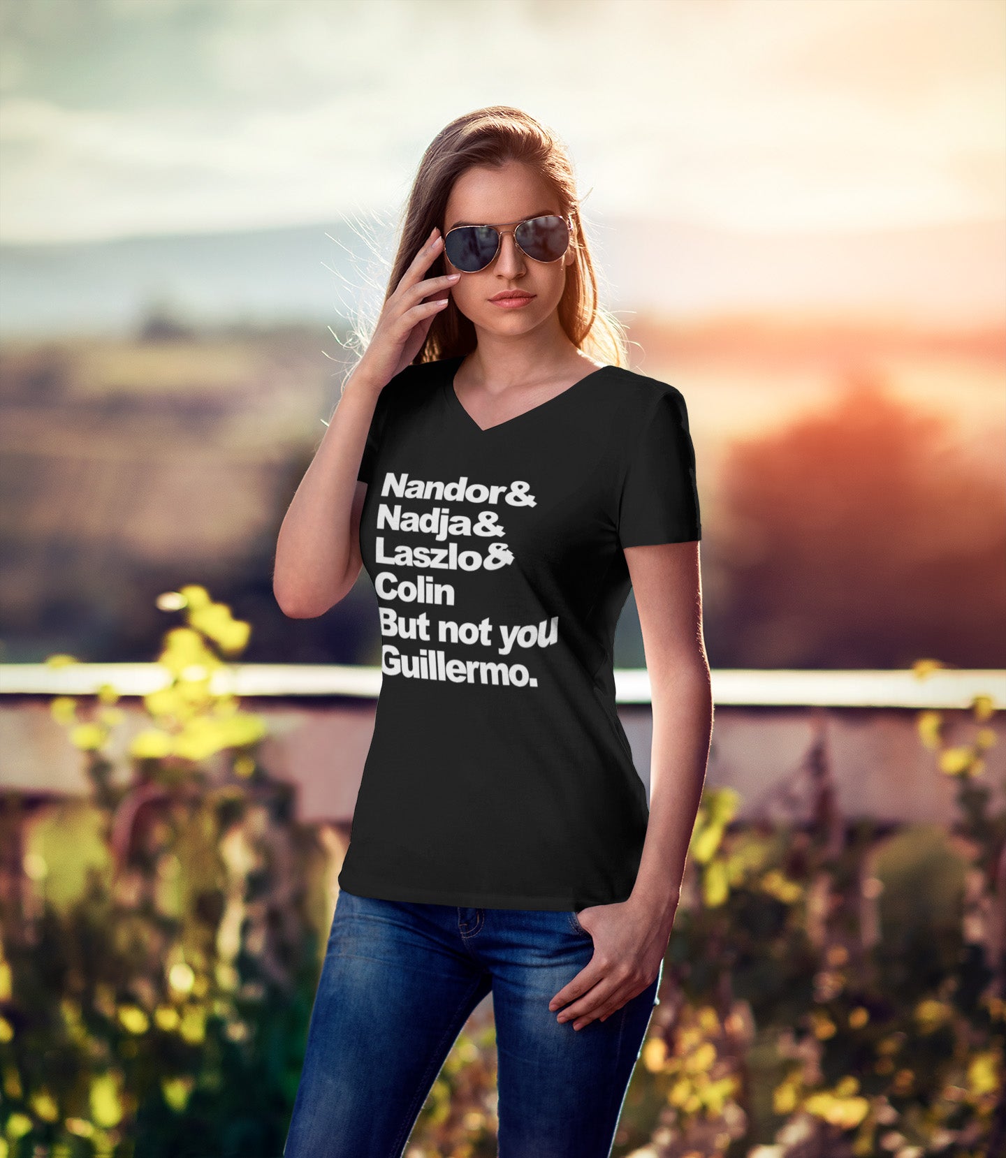 What We Do In The Shadows Cast - Ladies V-Neck Tee - Absurd Ink