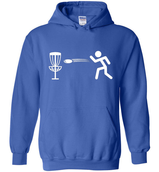 Disc Golf Hoodie - Stick Man Putting - Absurd Ink