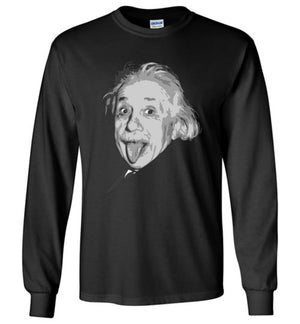 Albert Einstein Tongue Out - Long Sleeve Shirt - Absurd Ink