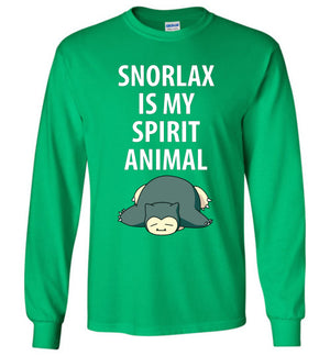 Snorlax Long Sleeve Tee - Snorlax Is My Spirit Animal - Absurd Ink
