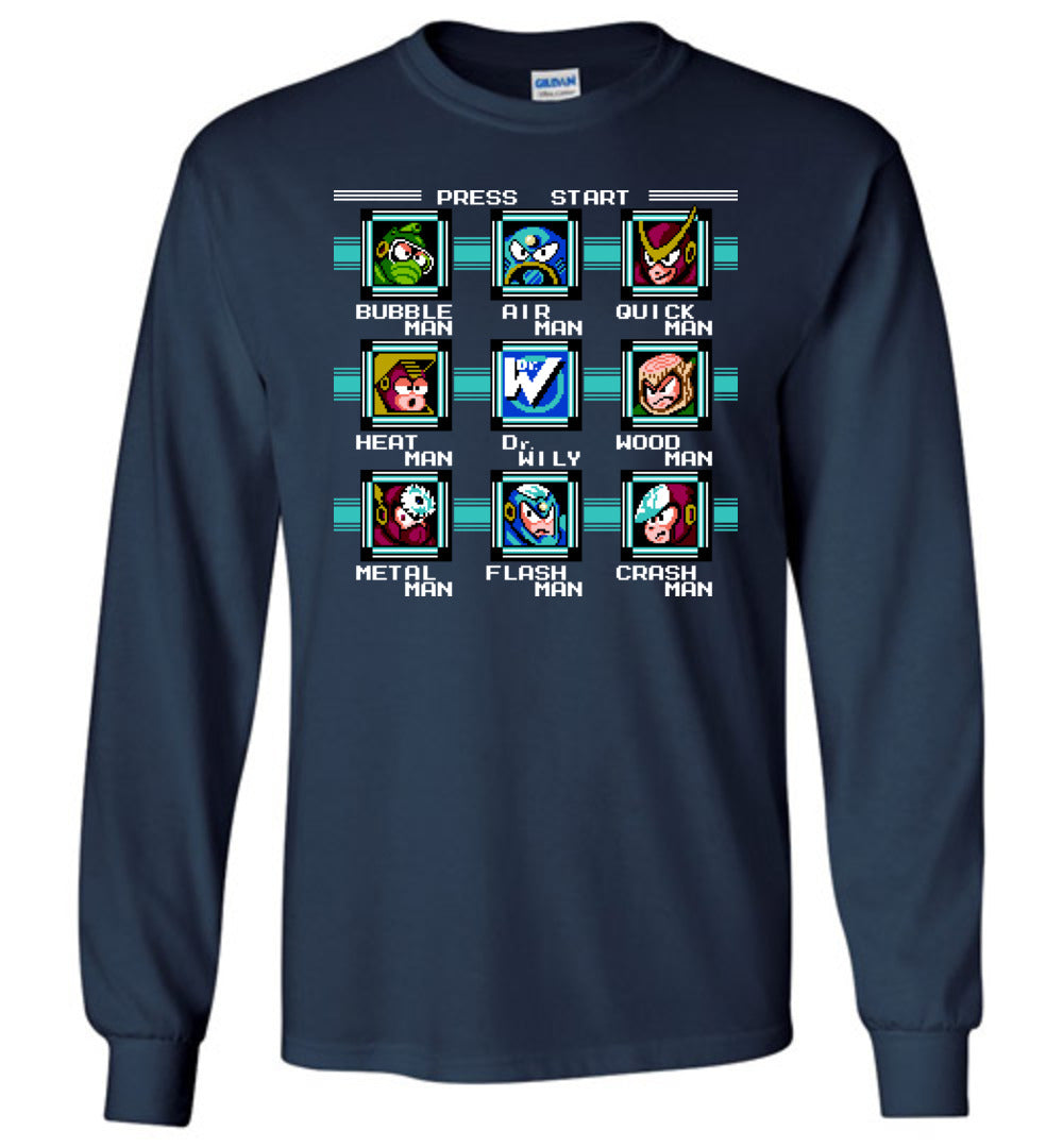 Mega Man 2 Bosses - Long Sleeve Tee